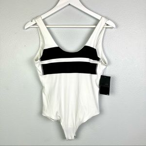 NWT Hurley White & Black One Piece Swimsuit | Sz Lg